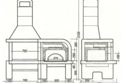 Чертеж кирпичного барбекю