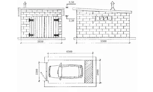 Схема гаража из шлакоблоков