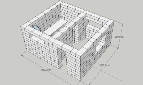Схема кирпичной бани