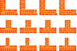 Схема многорядной кладки в 1,5 кирпича