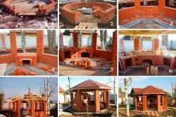 Этапы создания беседки из кирпича своими руками