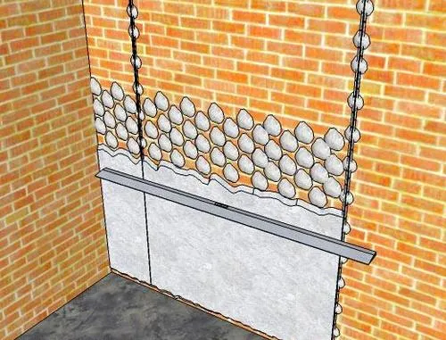 Схема выравнивания кирпичных стен при помощи гипсовых смесей Схема выравнивания кирпичных стен при помощи гипсовых смесей