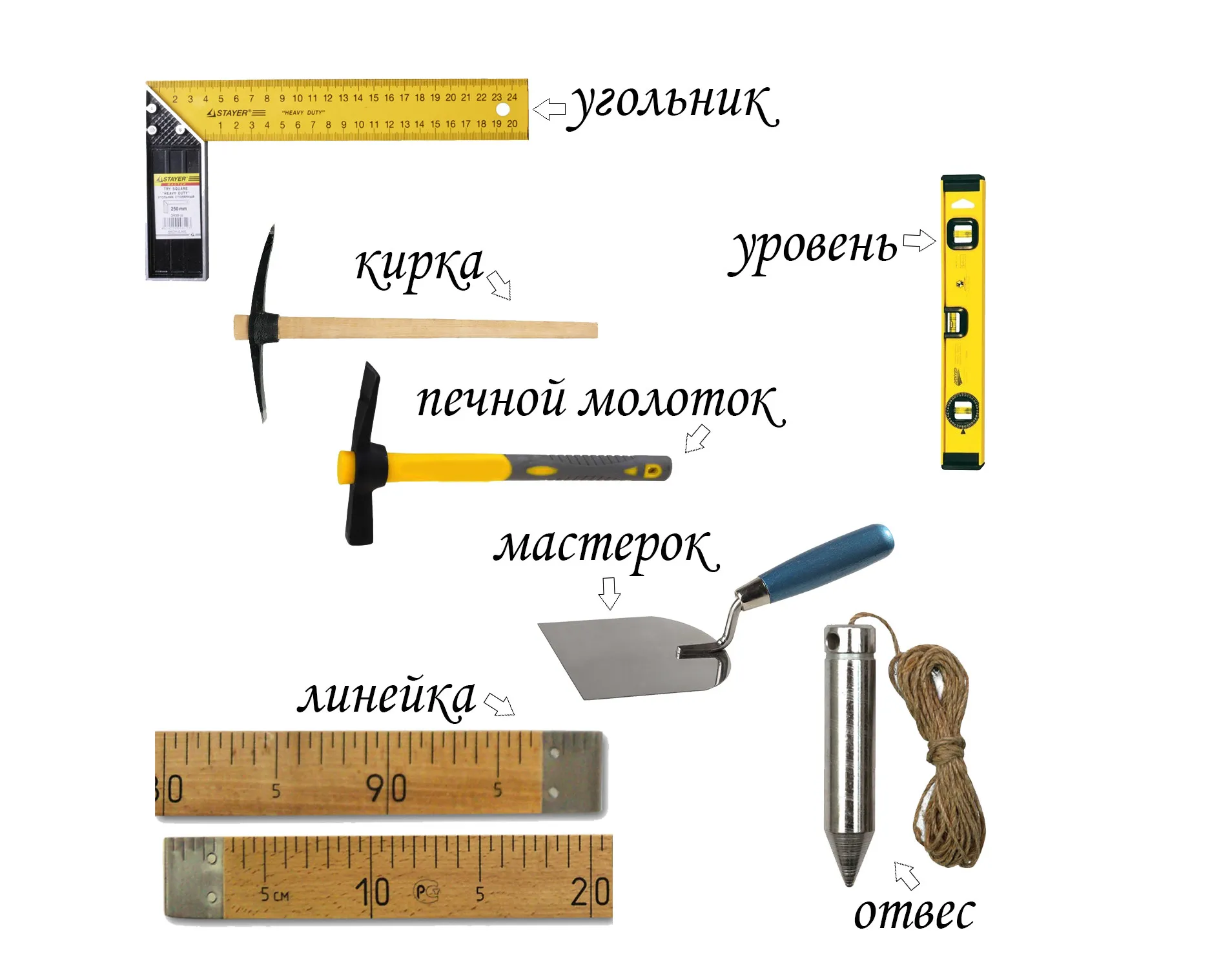 Необходимые инструменты для кладки печей из кирпича