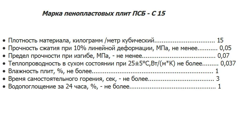 Характеристики ПСБ-С-15 Характеристики ПСБ-С-15