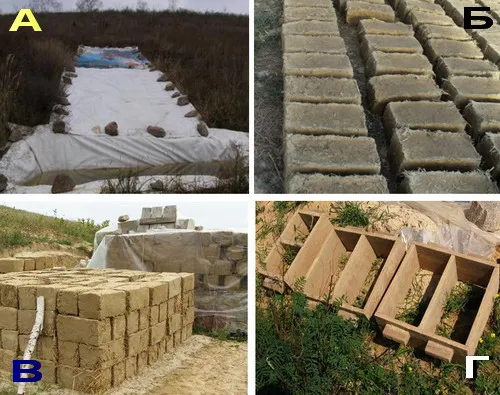 Этапы замеса и формовки самана